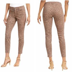 Style & Co Wild Puma Skinny Jeans Curvy Mid Rise Tummy Control Animal Print 6